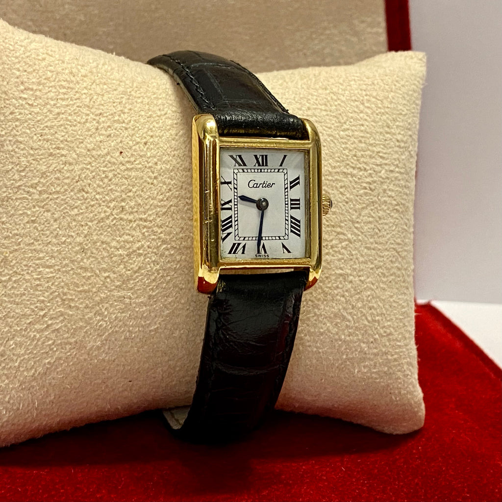 CARTIER Tank Vintage 1960's GT w/ Blue Sapphire Crown Ladies - $10K APR w/  COA!!