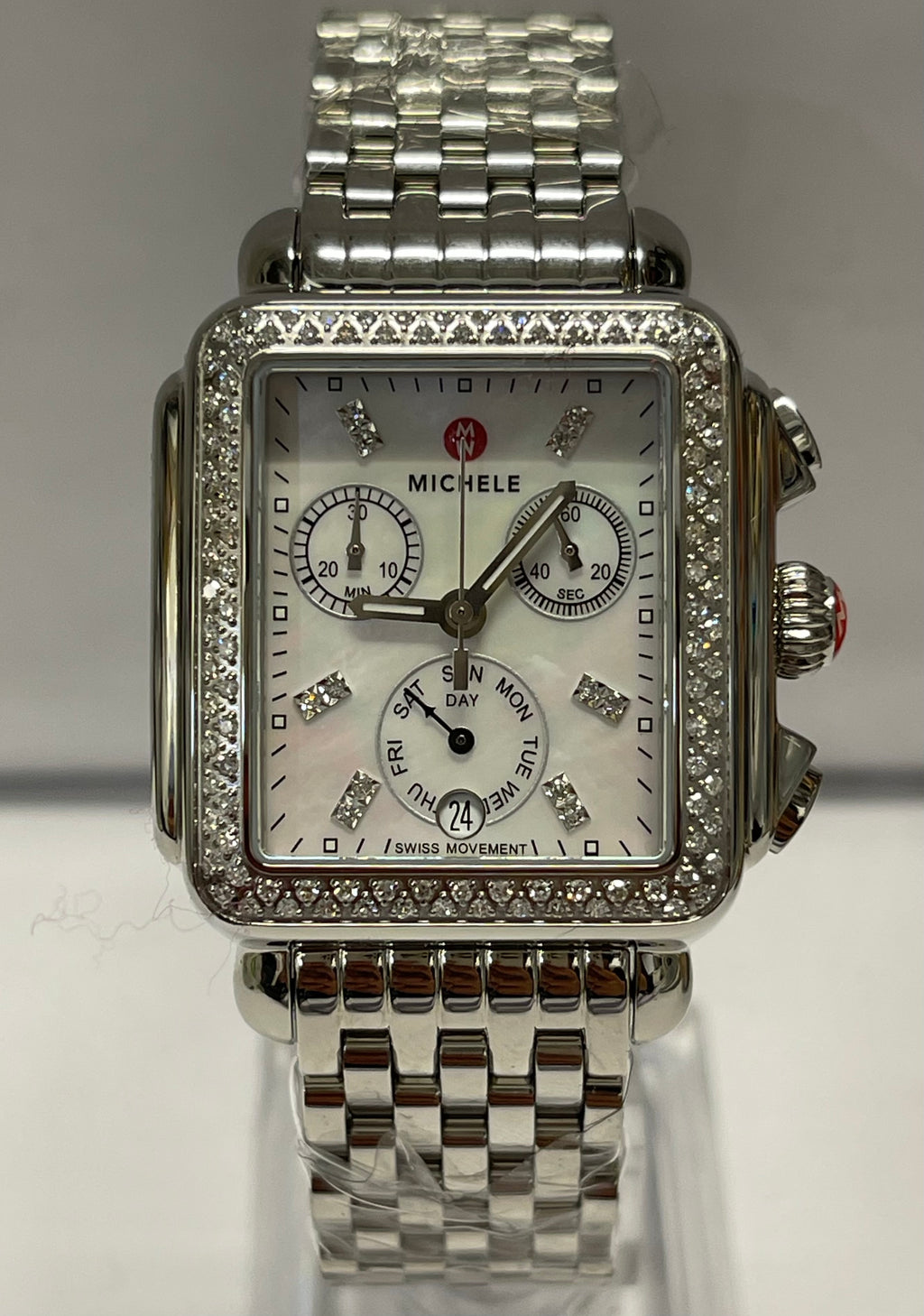 MICHELE Chronograph Date w Mother Of Peal Diamonds Unisex Watch 5K