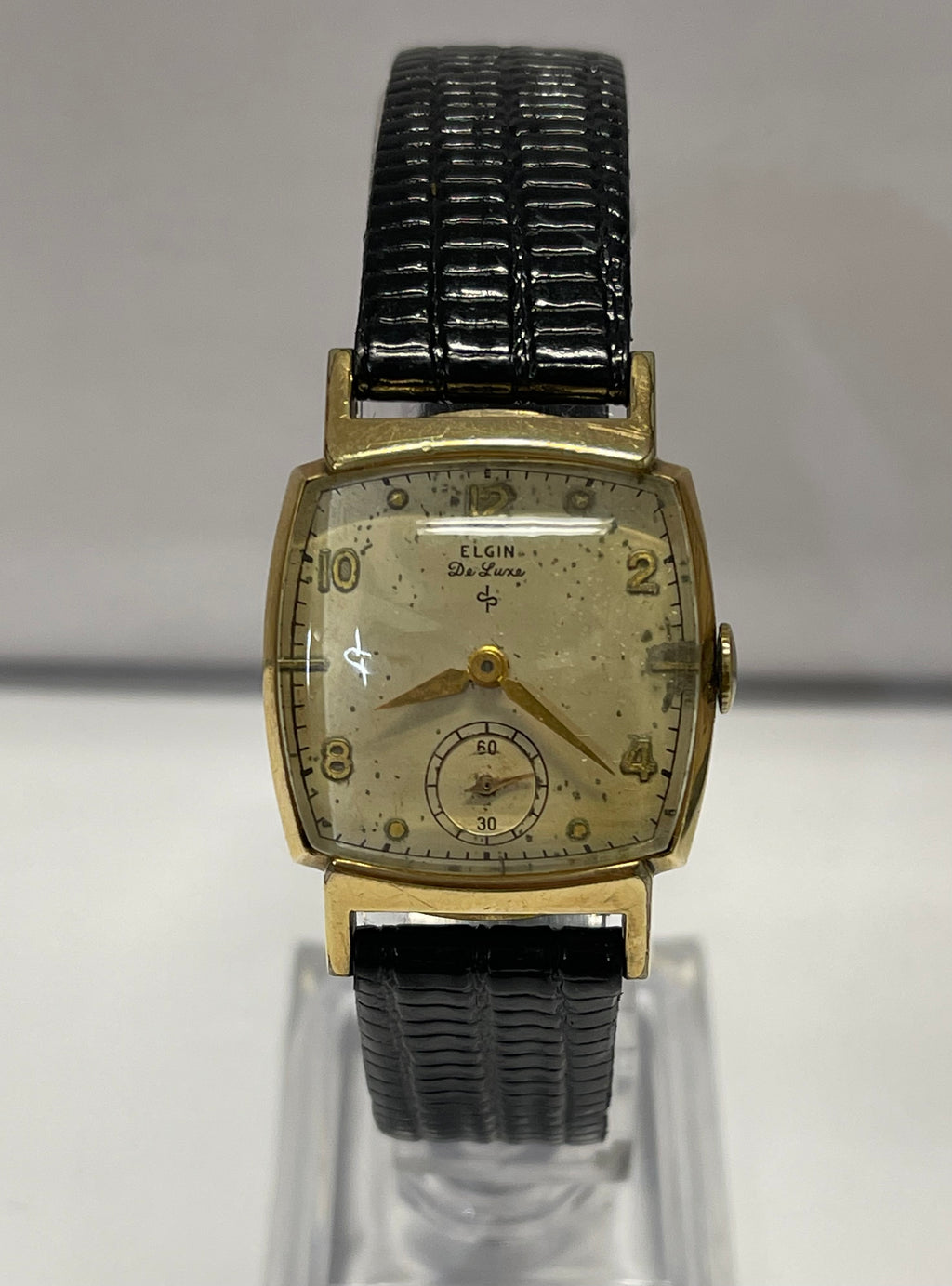 ELGIN DeLuxe Unique Vintage 1940s Gold w/Charming Aged Dial Watch- $6K APR  w/COA