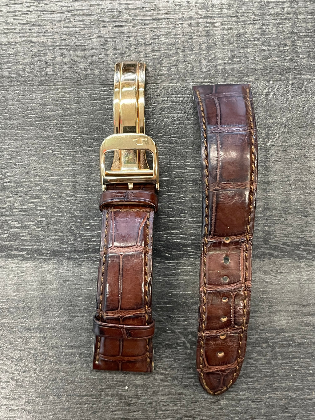 Jaeger Lecoultre Brown Padded Stitched Alligator Watch Strap 800 AP