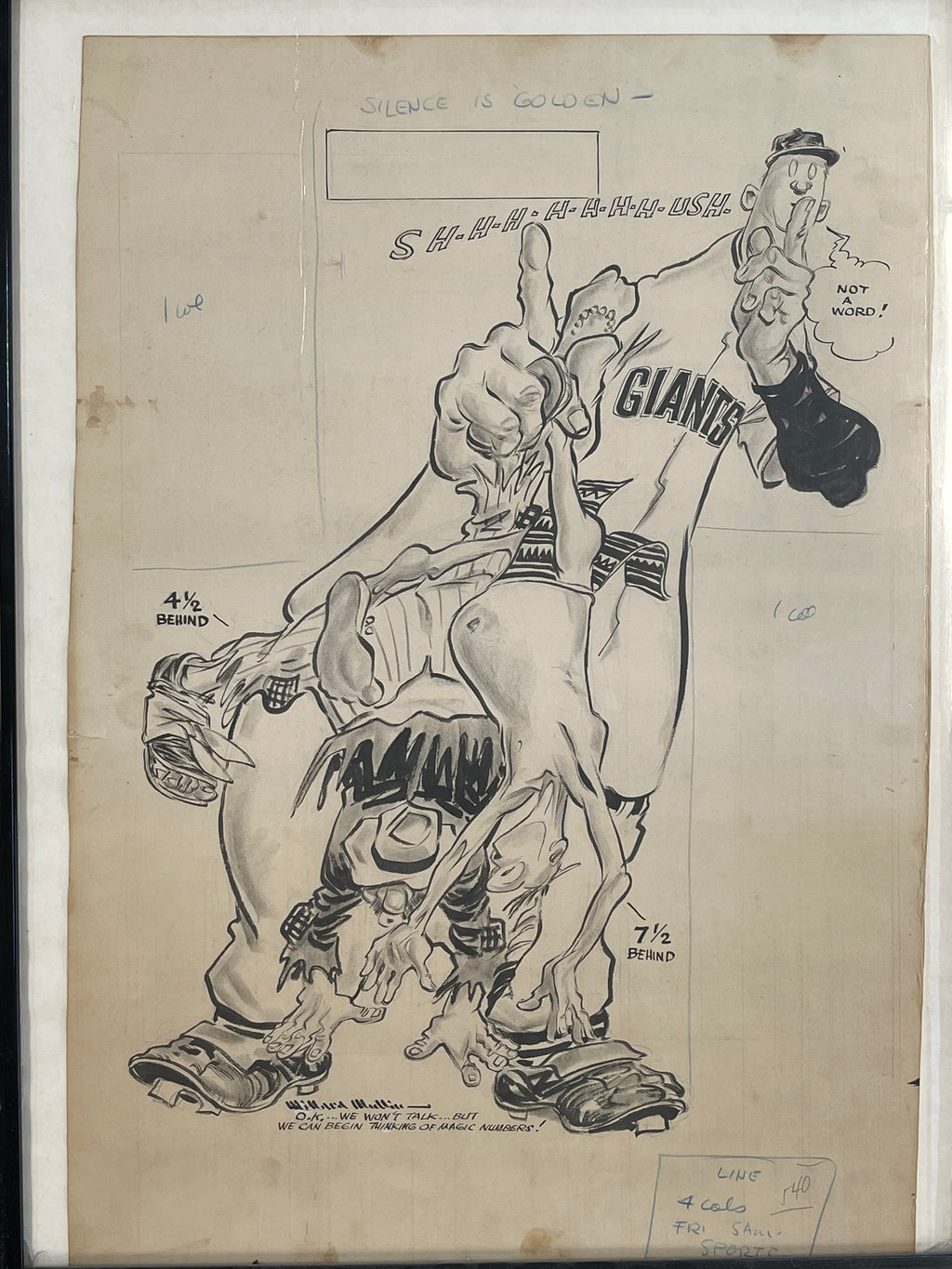 Willard Mullin - 1939 Bum Cartoon - Brooklyn Dodgers