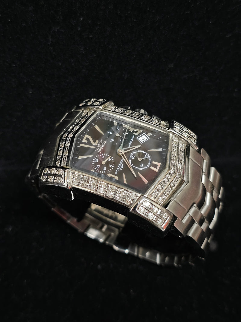 INVICTA SS Unique Chrono W/80 Diamonds Brand New Men's Watch- $8K APR w/ COA!!!! APR57