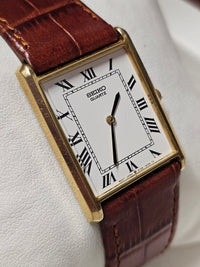 SEIKO Unique Men's Rectangular Case Design Gold Tone Watch - $1.5K APR w/ COA!!! APR 57