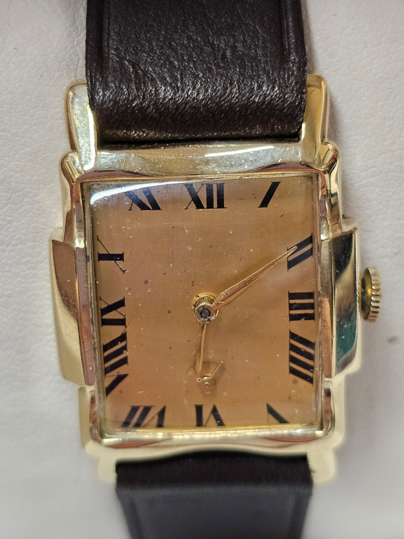 BULOVA Solid YG Vintage 1940's Unique Fancy Case Design Watch - $10K APR w/ COA! APR 57