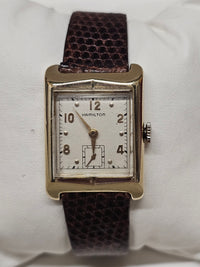 Hamilton Solid YG Beautiful Rectangular Tank Watch From 1940's- $12K APR w/ COA! APR 57