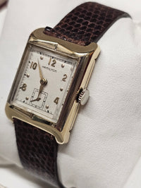 Hamilton Solid YG Beautiful Rectangular Tank Watch From 1940's- $12K APR w/ COA! APR 57