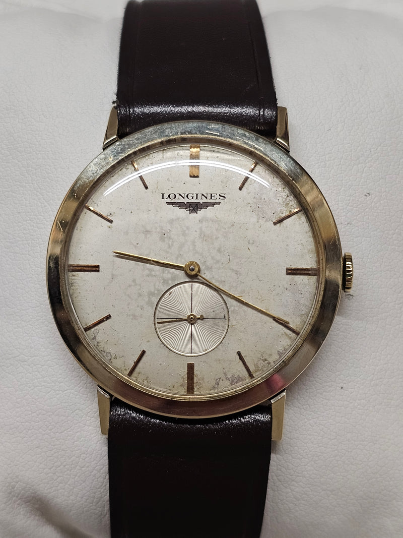 Longines Solid YG From 1950's Men's Watch with Sub Second Dial - $8K APR w/ COA! APR 57