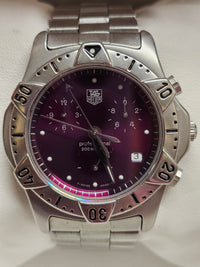 TAG Heuer Professional Date Feature Maroon-Purple Dial Watch  - $12K APR w/ COA! APR57