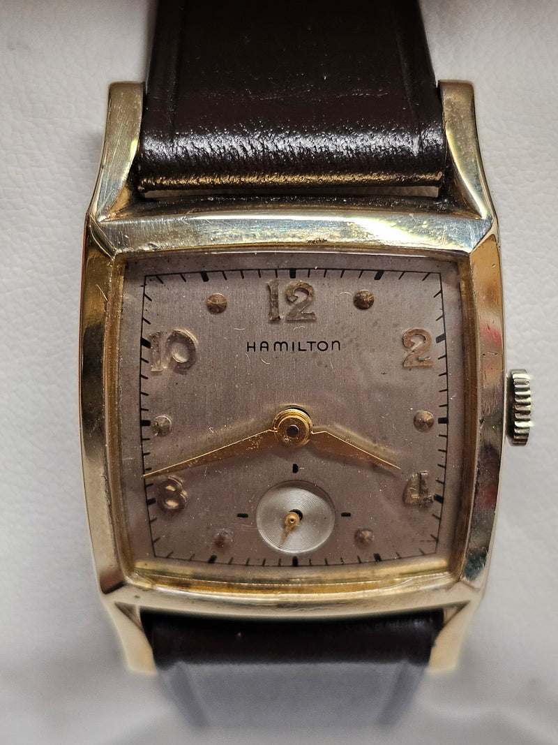 HAMILTON Vintage circa 1950s, 10K GF, Unique Men's Tank Watch - $5K APR w/ COA!! APR57