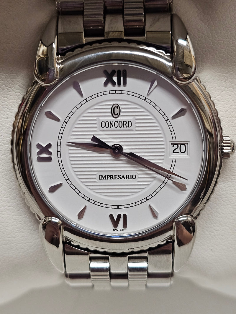 CONCORD Impresario, Date Feature, SS, Beautiful Men's Watch - $8K APR w/ COA!!!! APR57