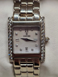 CONCORD 14K White Gold, 36 Diamonds, MoP Dial, Ladies Watch - $25K APR w/ COA!!! APR57