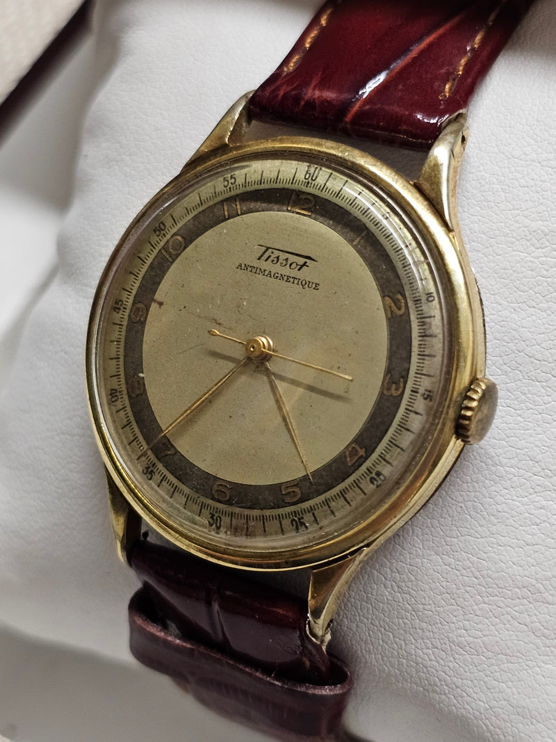 TISSOT, Vintage C. 1940s, Gold Tone & Steel, Men's Wristwatch - $15K APR w/ COA! APR57