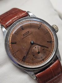 TISSOT, Vintage 1940s, Steel, w/ Sub Dial, Unique Men's Watch - $10K APR w/ COA! APR57