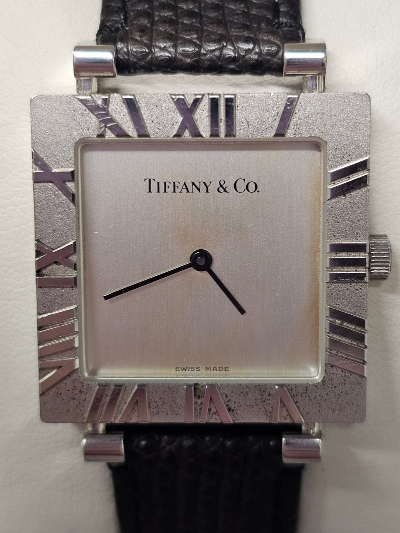 TIFFANY & CO. Atlas, Sterling Silver, Square Case Men's Watch - $10K APR w/ COA! APR57