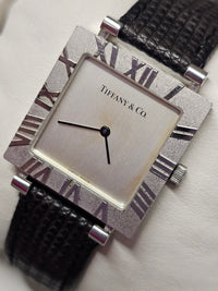 TIFFANY & CO. Atlas, Sterling Silver, Square Case Men's Watch - $10K APR w/ COA! APR57