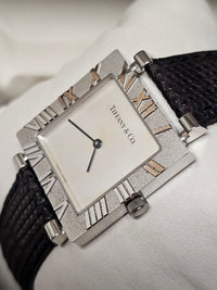 TIFFANY & CO. Atlas, Sterling Silver, Square Case Men's Watch - $10K APR w/ COA! APR57