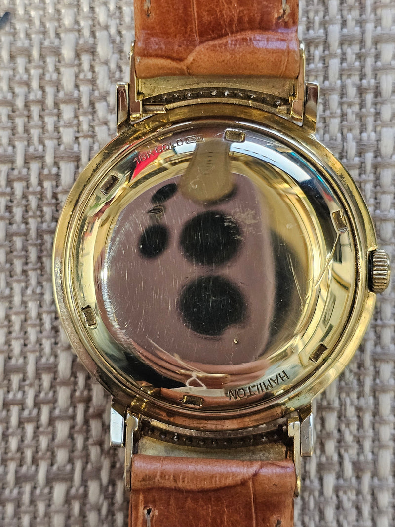 HAMILTON 18K Gold C. 1950's Men's Wristwatch w/ 26 Diamonds - $25K APR w/ COA!!! APR 57