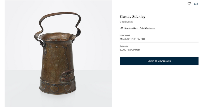 Rare Late 1800s Handmade Copper Coal Bucket from Sherry Lehmann - $30K APR w/CoA APR 57