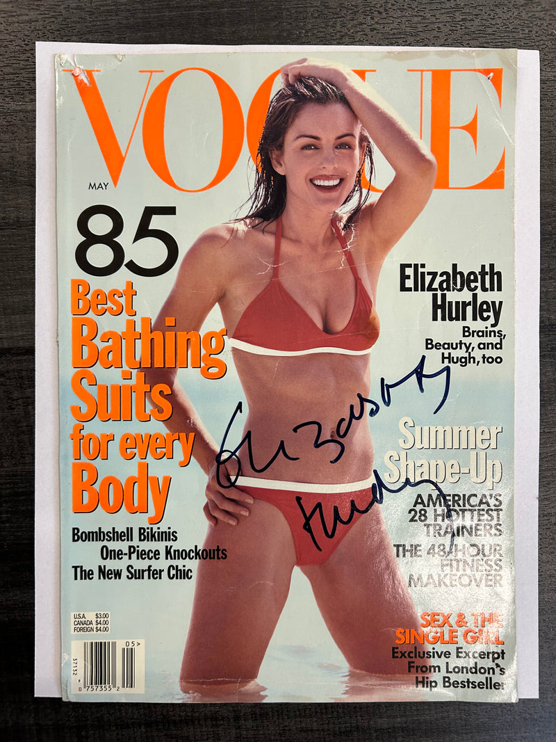 Elizabeth Hurley Signature on 1998 Vogue Cover - $1.5K APR w/ CoA!