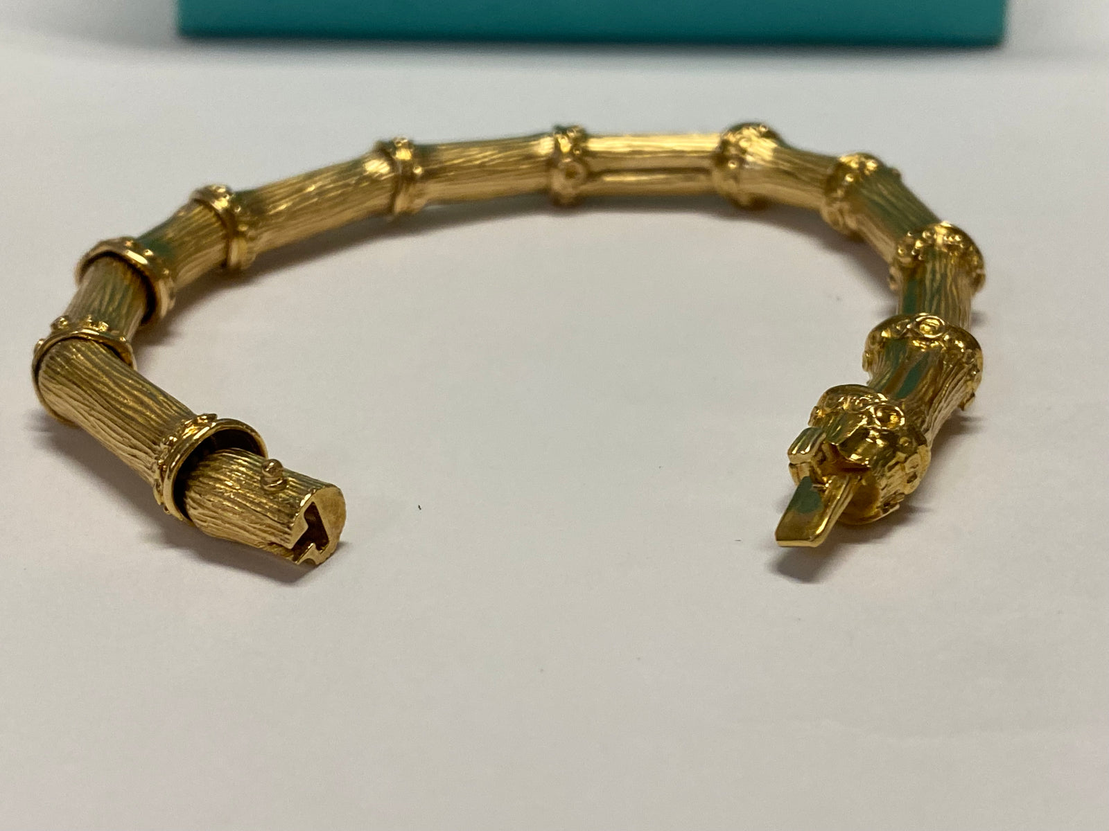 TIFFANY CO Classic 18K Yellow Gold Stunning Bamboo Bracelet 35K A