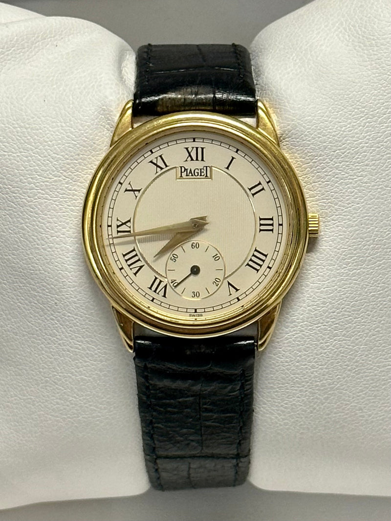 PIAGET Mechanical 18K Yellow Gold w Sub Second Dial Wristwatch 75K A