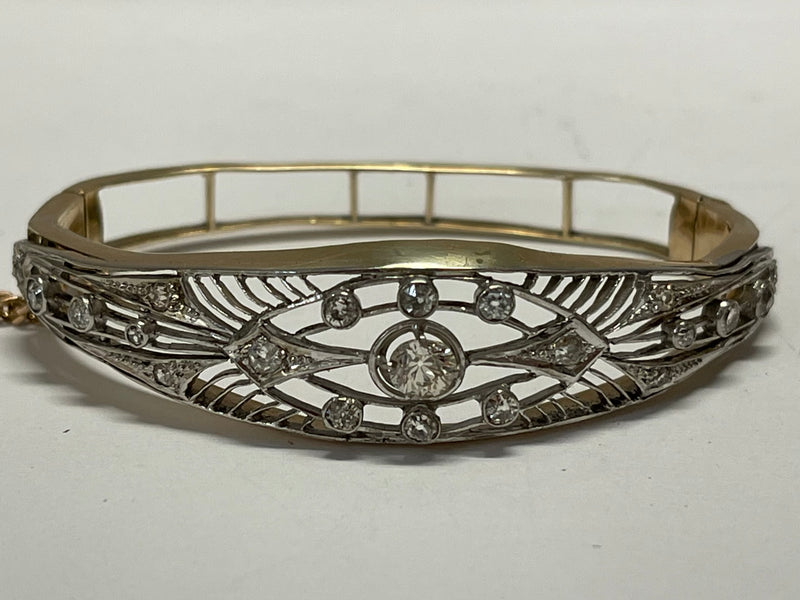 Bracelet Victorian Style C. 1900s Solid Gold & Diamonds Piece - $13K APR w/ CoA! APR57