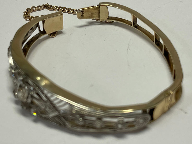 Bracelet Victorian Style C. 1900s Solid Gold & Diamonds Piece - $13K APR w/ CoA! APR57