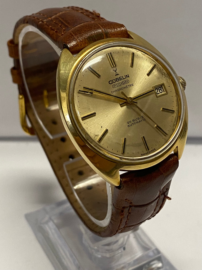 GUBELIN  Rare 18K Gold Chronometer Date w/25 Rubies Men's Watch- $15K APR w/COA! APR57