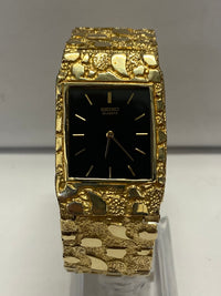 SEIKO Wristwatch w/ Custom Textured Solid 14K Gold Case and Bracelet - 15K APR Value w/ CoA! APR 57