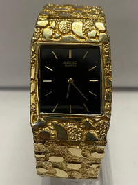 SEIKO Wristwatch w/ Custom Textured Solid 14K Gold Case and Bracelet - 15K APR Value w/ CoA! APR 57