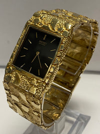 SEIKO Wristwatch w/ Custom Textured Solid 14K Gold Case and Bracelet - 15K APR Value w/ CoA! APR 57