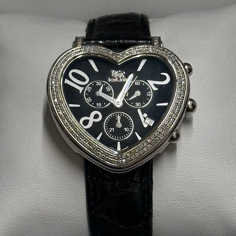 ICELINK Sagitta Heart Shaped Chrono w/ 160 Dmnds Unique Watch - $10K APR w/  COA!