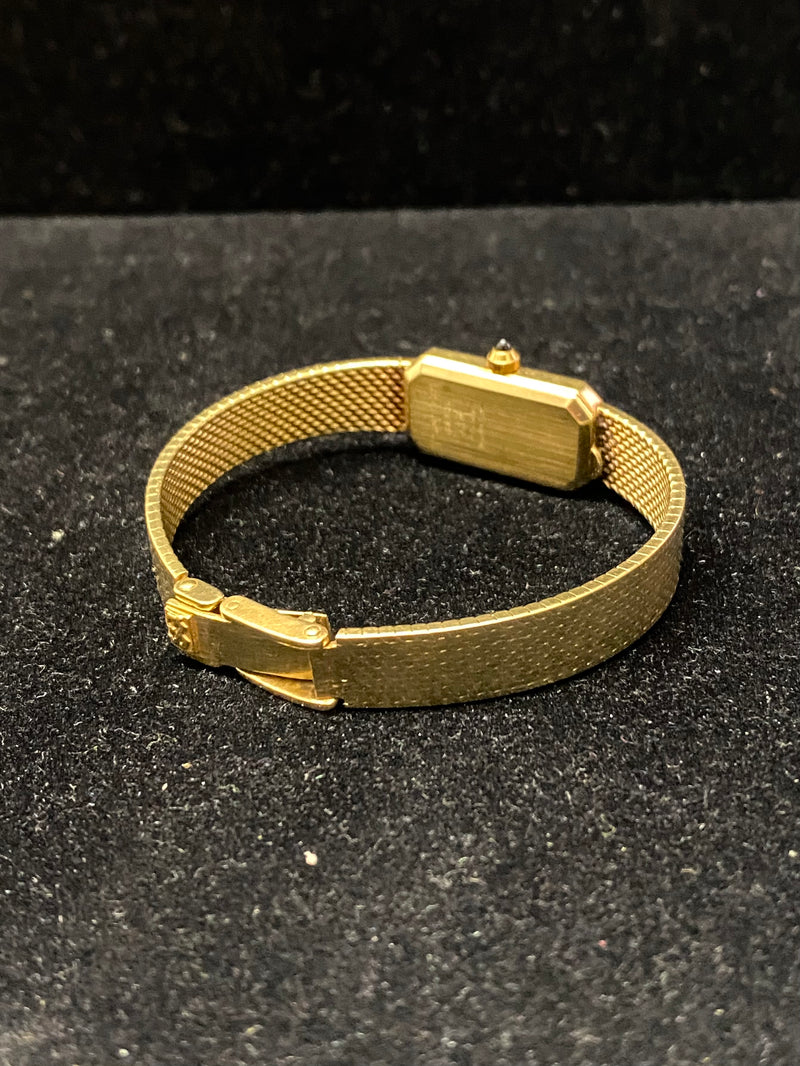 SEIKO Beautiful 14k Yellow Gold Watch w Spectacular Blue Gem 10K A