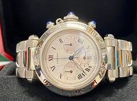 CARTIER PASHA Chronoflex Stainless Steel Watch w/ Rotating Bezel - $16K APR Value w/ CoA! APR 57