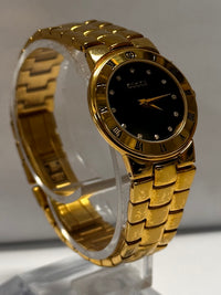 GUCCI Beautiful Gold Tone w/ Black Dial & 12 Factory Dial Watch - $4K APR w/COA! APR57