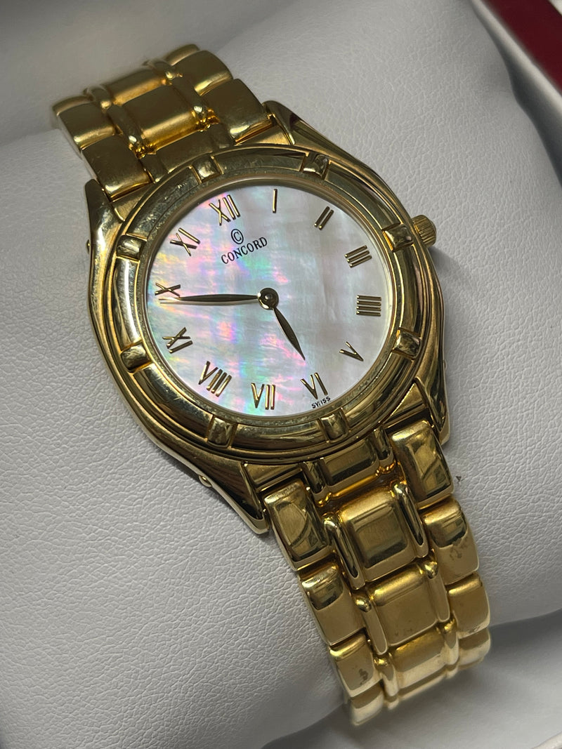 CONCORD Solid 18K YG, MoP Dial, Brand New Ladies Unique Watch - $30K APR w/ COA! APR 57