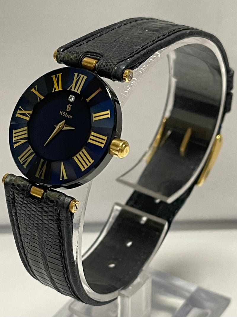 H. Stern Rare Ladies Size Sapphire Blue & 18K Yellow Gold Watch- $15K APR w/COA! APR57