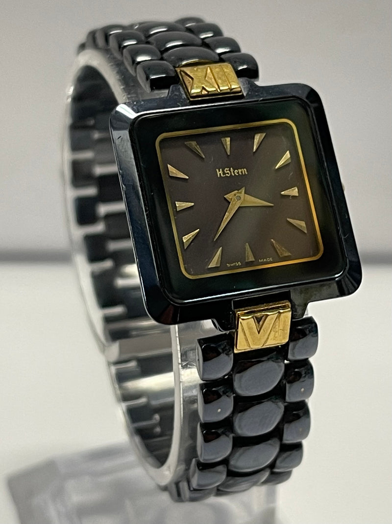 H. STERN Unique Unisex 18K Gold/Blue Sapphire Square Case Watch- $12K APR w/COA! APR57