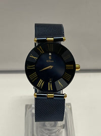 H. STERN Blue Sapphire w/Gold Roman Numbers Bezel Unisex Watch- $16K APR w/ COA! APR57