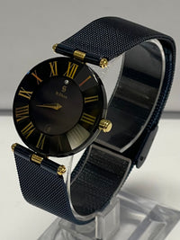 H. STERN Blue Sapphire w/Gold Roman Numbers Bezel Unisex Watch- $16K APR w/ COA! APR57