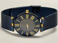 H. STERN Blue Sapphire w/Gold Roman Numbers Bezel Unisex Watch- $16K APR w/ COA! APR57