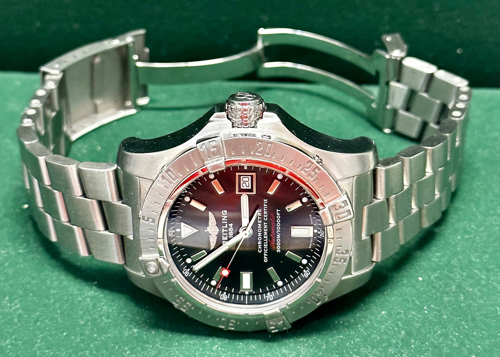 Mens Breitling 1884 3000M Chronometre Officiellement Certifie 10K A