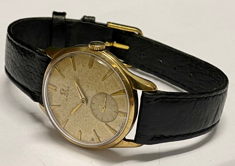 OMEGA Rhodesia Railways 9K Gold 1950's Rare Mechanical Watch - $10K Appraisal Value! ✓ APR 57