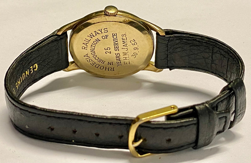 OMEGA Rhodesia Railways 9K Gold 1950's Rare Mechanical Watch - $10K Appraisal Value! ✓ APR 57