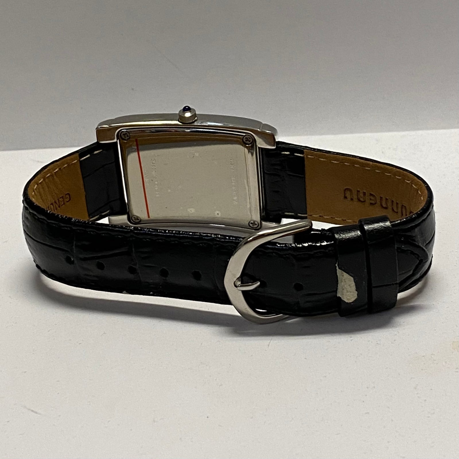 TOURNEAU Beautiful SS Black Dial w Day Feature Sapphire Crown 2K