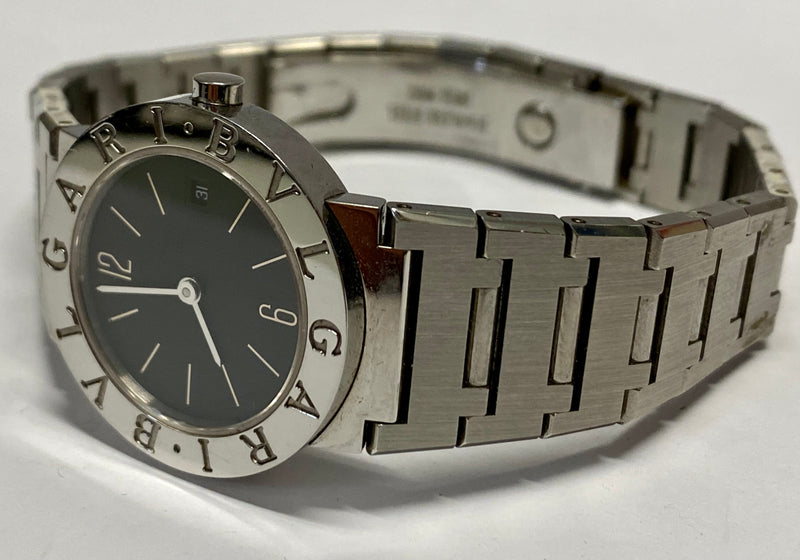 Round silver Bvlgari Stainless Steel Quartz High End Wrist Watch, For Formal