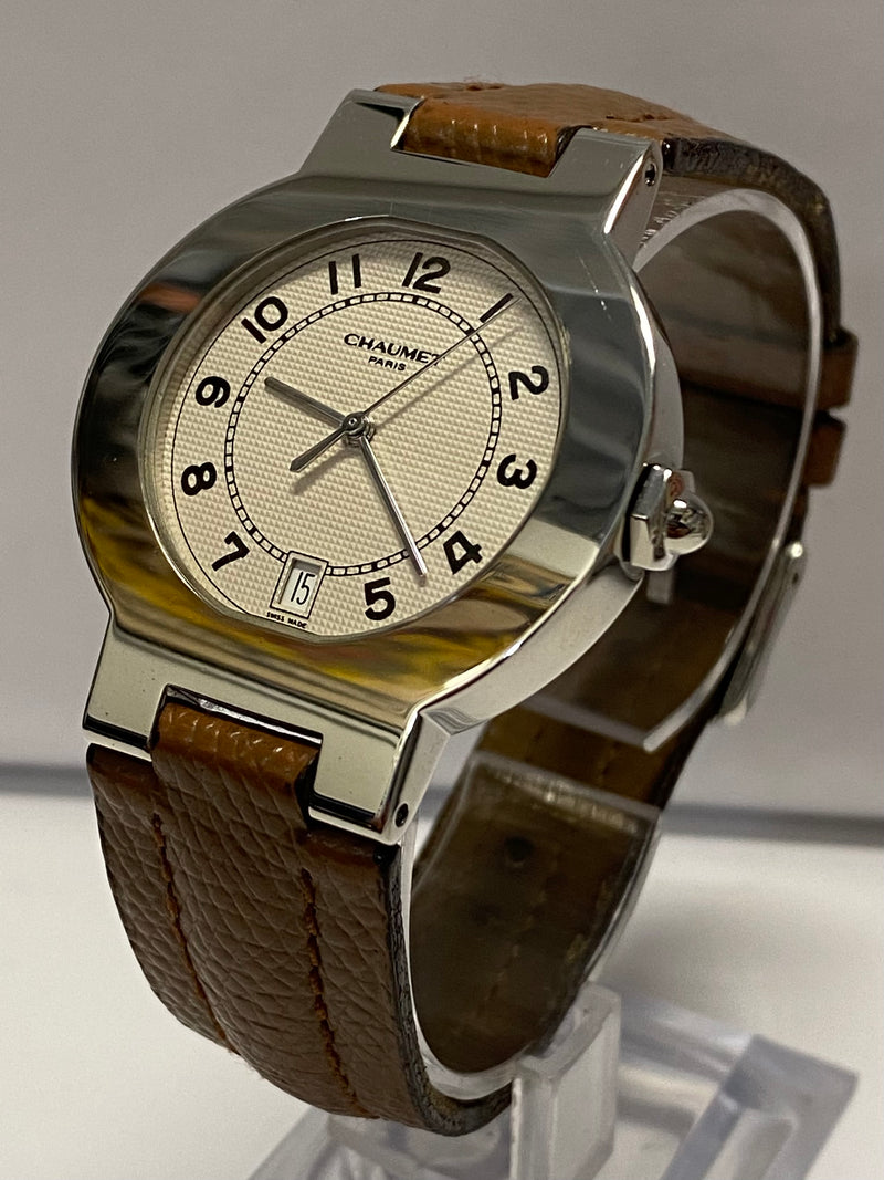 CHAUMET Special Stainless Steel Shape Date Feature Men's Watch- $6,5K APR w/COA! APR57