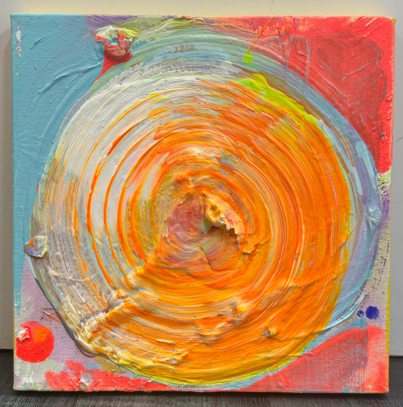 "Brendan Cass" OOAK Abstract Contemporary Art, Big Orange Dot - $23K APR w/CoA APR57