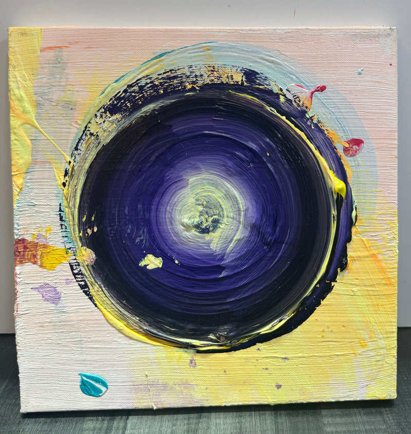 "Brendan Cass" OOAK Abstract Contemporary Art, Dark Purple Dot - $23K APR w/CoA APR57