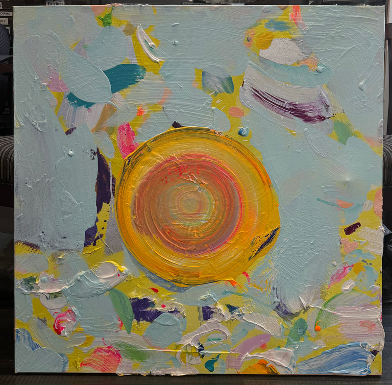 "Brendan Cass" OOAK Abstract Contemporary Art, Light Orange Dot- $30K APR w/ CoA APR57